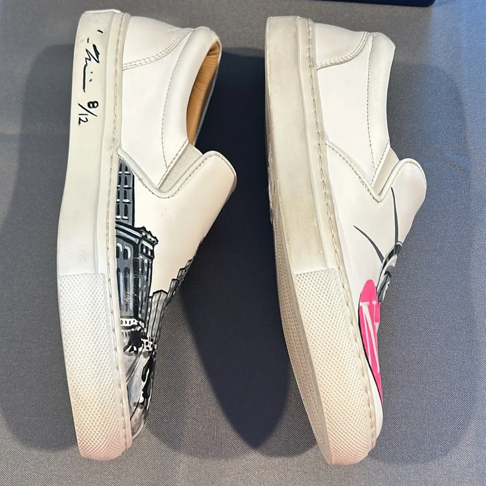 Signed Limited Edition (8/12) Artist Leah Tinari GREATS Sneakers SZ 37 or 6.5 - Picture 5 of 15